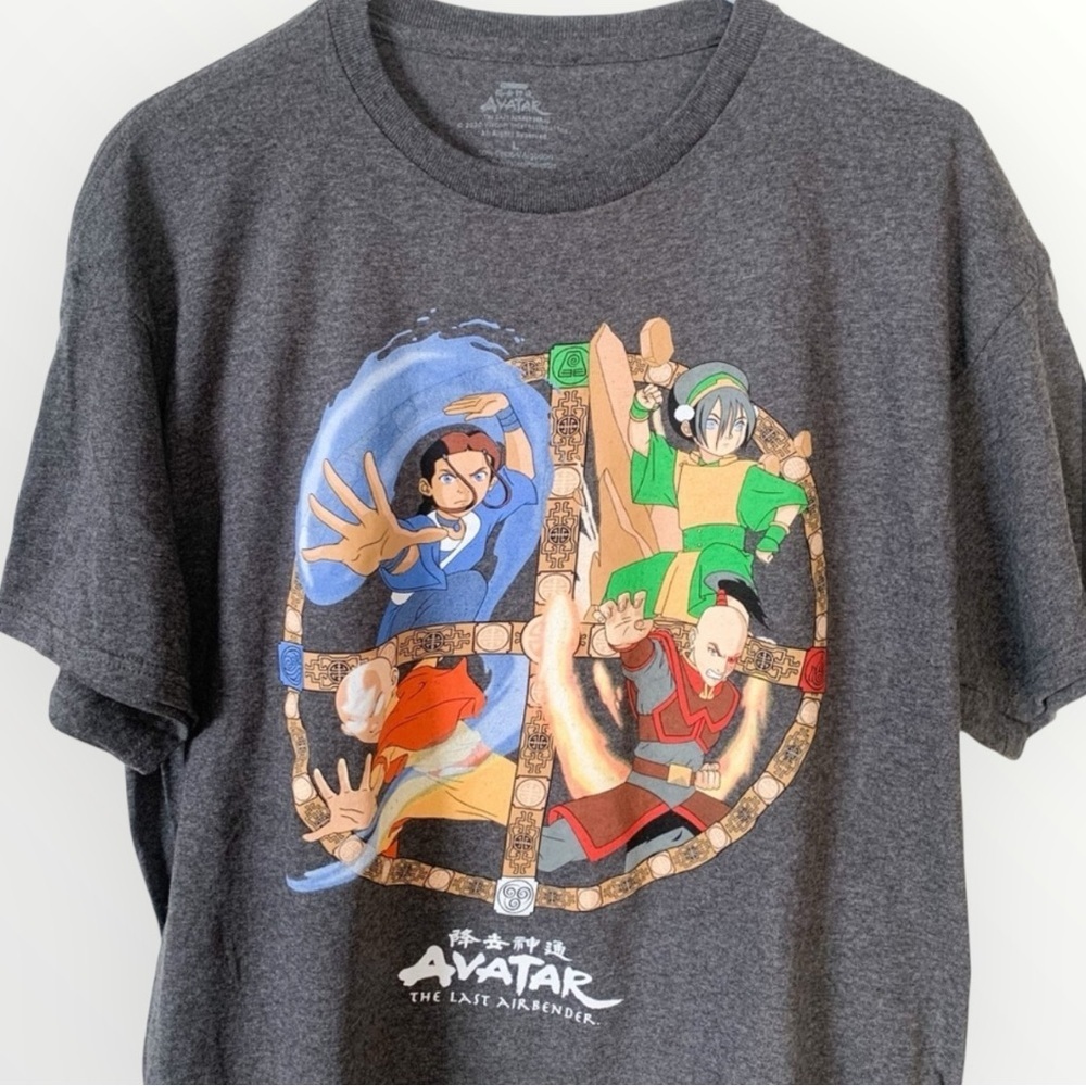 Avatar The Last Airbender Graphic T-Shirt Size Large | Aang Zuko Katara Toph
